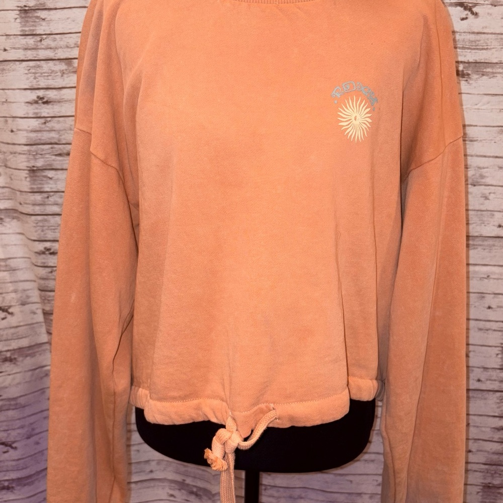 Roxy Women's Coral Sweatshirt with Tie Hem